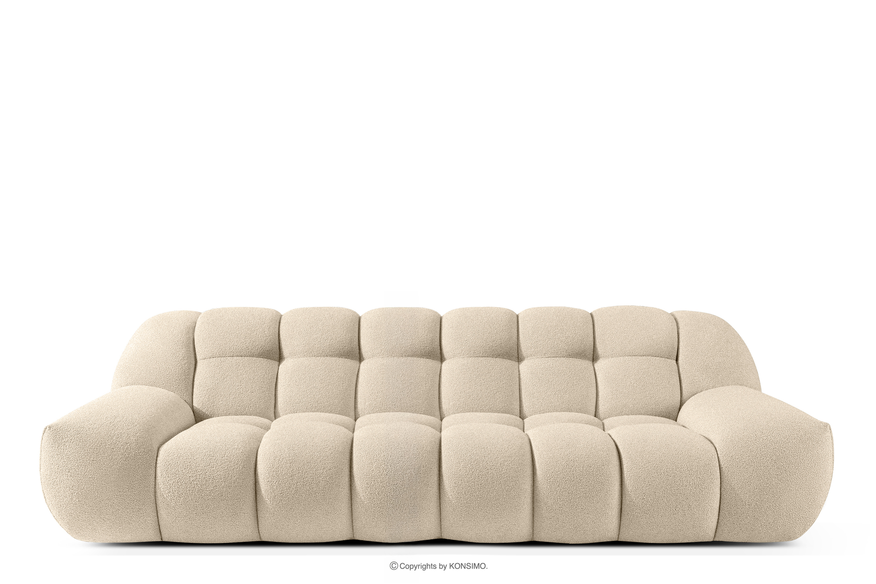 Sofa trzyosobowa w stylu japandi jasny beżowy VENA