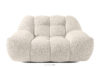 VENA Fotel i puf zestaw w stylu japandi biały biały - zdjęcie 3
