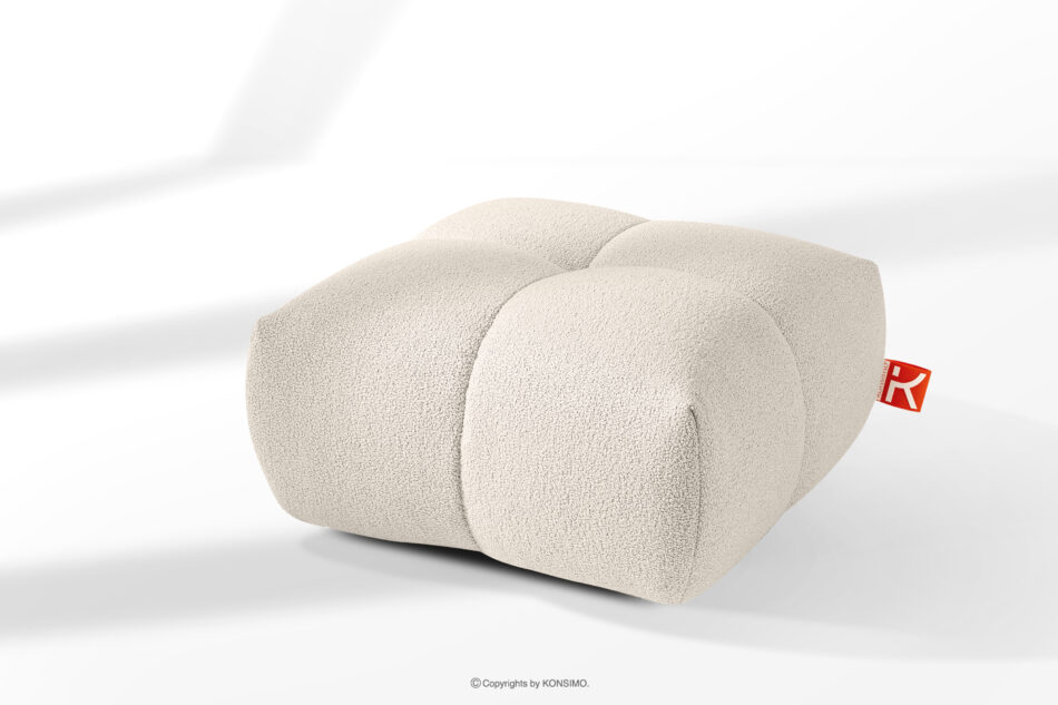 VENA Fotel i puf zestaw w stylu japandi biały biały - zdjęcie 15