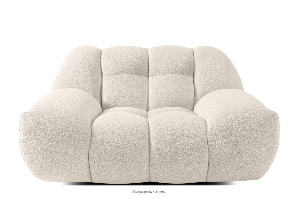 VENA Zestaw mebli sofa fotel puf w stylu japandi biały biały - zdjęcie 8