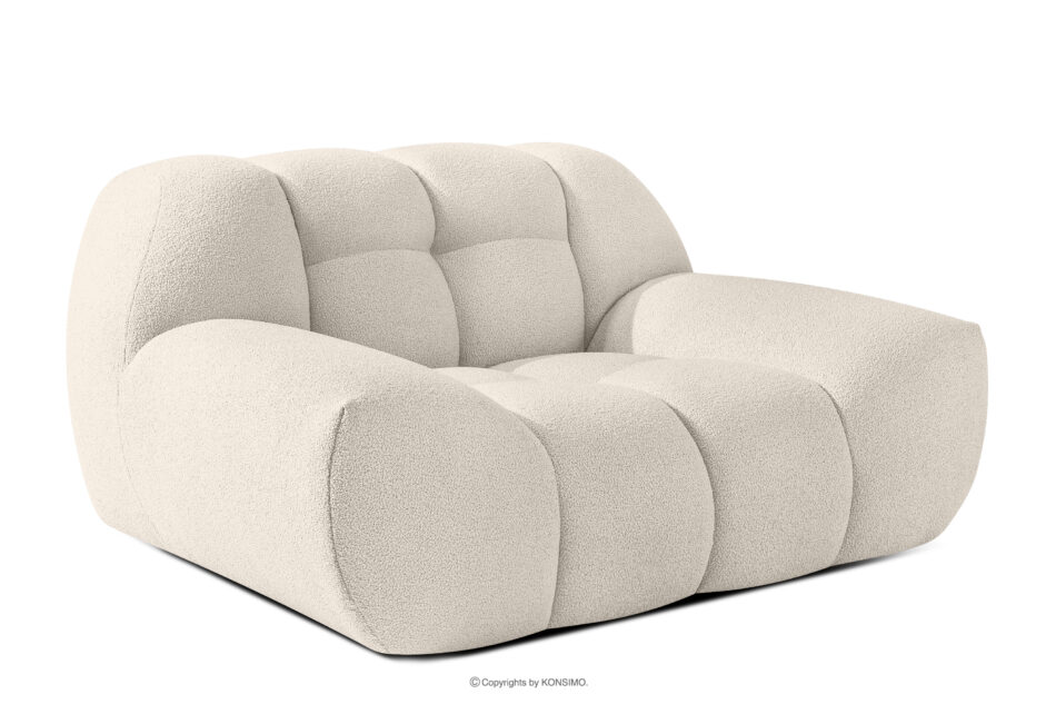 VENA Zestaw mebli sofa fotel puf w stylu japandi biały biały - zdjęcie 9