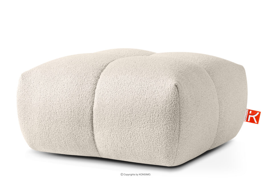 VENA Zestaw mebli sofa fotel puf w stylu japandi biały biały - zdjęcie 15