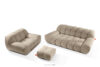 Komplet mebli sofa fotel puf w stylu japandi beżowy
