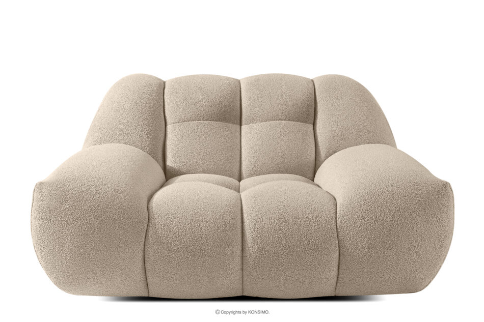 VENA Komplet mebli sofa fotel puf w stylu japandi beżowy beżowy - zdjęcie 8