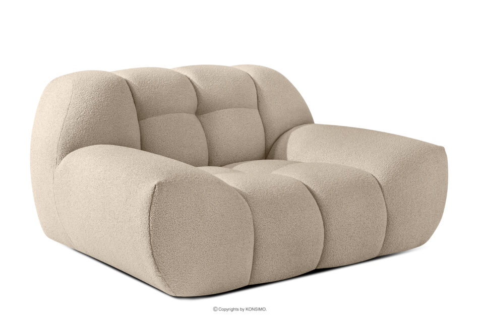 VENA Komplet mebli sofa fotel puf w stylu japandi beżowy beżowy - zdjęcie 9