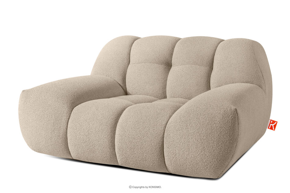 VENA Komplet mebli sofa fotel puf w stylu japandi beżowy beżowy - zdjęcie 10