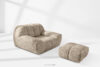 VENA Komplet mebli sofa fotel puf w stylu japandi beżowy beżowy - zdjęcie 17