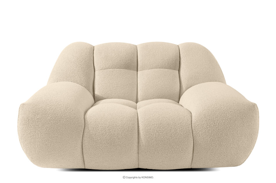 VENA Zestaw mebli sofa fotel puf w stylu japandi jasny beżowy jasny beżowy - zdjęcie 8