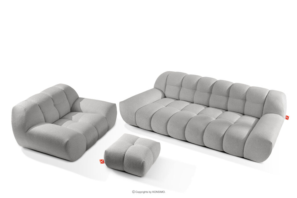 VENA Komplet mebli tapicerowanych do salonu w stylu japandi jasny szary jasny szary - zdjęcie 0