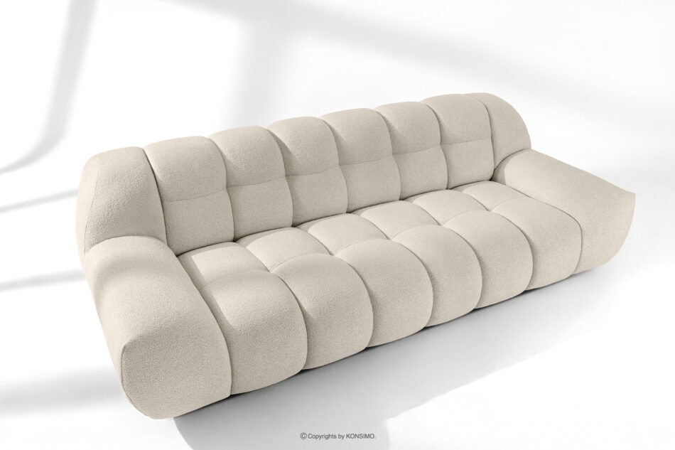 VENA Zestaw mebli tapicerowanych do salonu w stylu japandi biały biały - zdjęcie 1