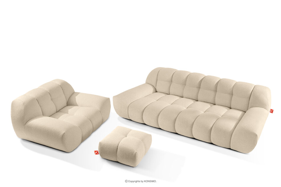 VENA Zestaw mebli tapicerowanych do salonu w stylu japandi jasny beżowy jasny beżowy - zdjęcie 0