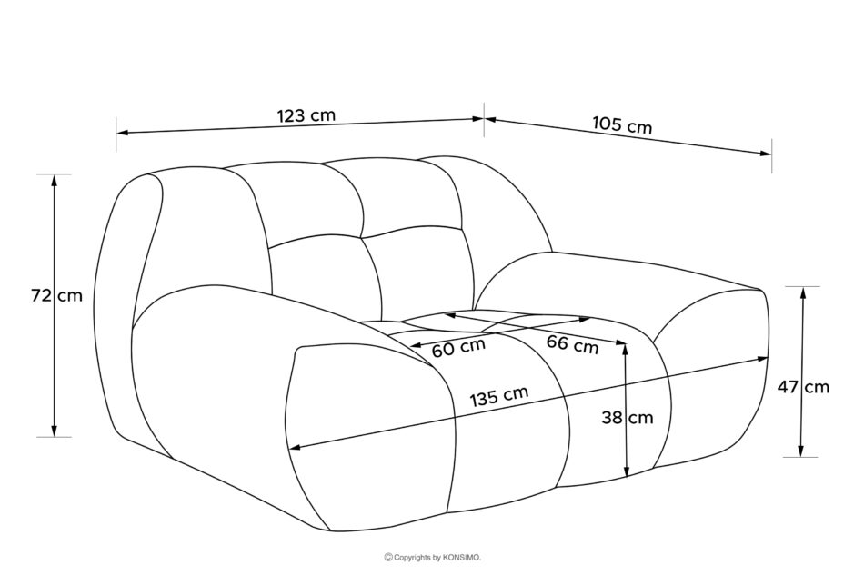 VENA Komplet mebli tapicerowanych do salonu w stylu japandi jasny szary jasny szary - zdjęcie 19