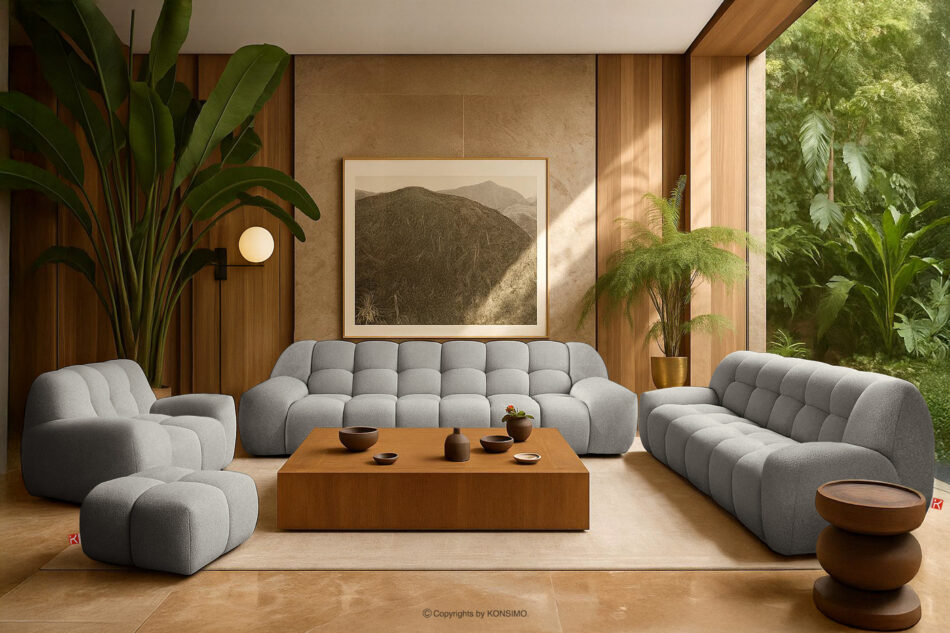 VENA Meble wypoczynkowe do salonu w stylu japandi jasny szary jasny szary - zdjęcie 21