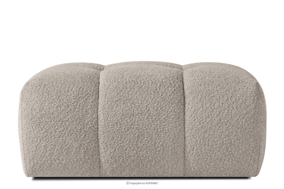 RAVIA Puf z pikowaniem w stylu japandi boucle szary szary - zdjęcie 0