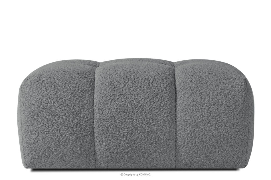 RAVIA Puf z pikowaniem w stylu japandi boucle ciemny szary ciemny szary - zdjęcie 0