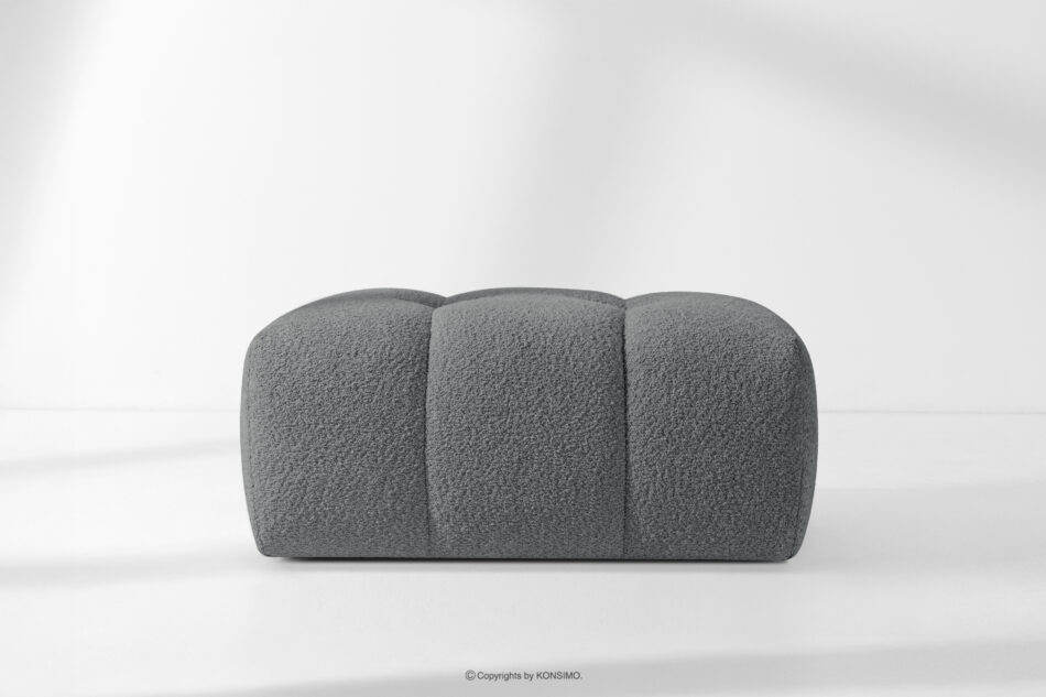 RAVIA Puf z pikowaniem w stylu japandi boucle ciemny szary ciemny szary - zdjęcie 1