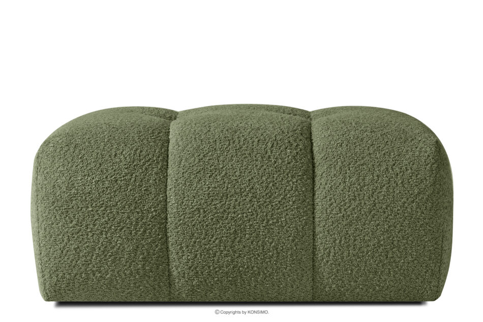 RAVIA Puf z pikowaniem w stylu japandi boucle oliwkowy oliwkowy - zdjęcie 0