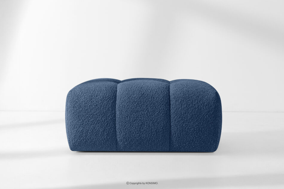 RAVIA Puf z pikowaniem w stylu japandi boucle granatowy granatowy - zdjęcie 1