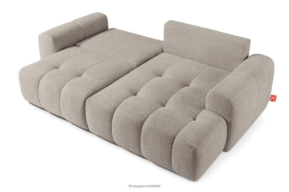 RAVIA Narożnik z pikowaniem w stylu japandi boucle prawy szary szary - zdjęcie 5