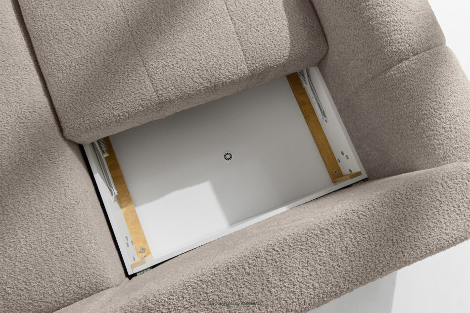 RAVIA Narożnik z pikowaniem w stylu japandi boucle prawy szary szary - zdjęcie 13