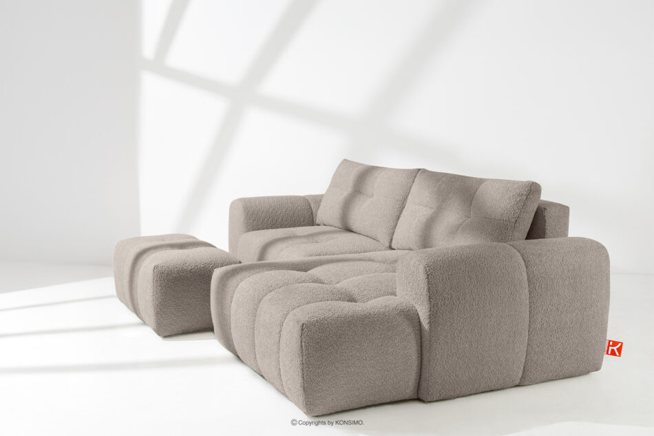 RAVIA Narożnik z pikowaniem w stylu japandi boucle prawy szary szary - zdjęcie 17