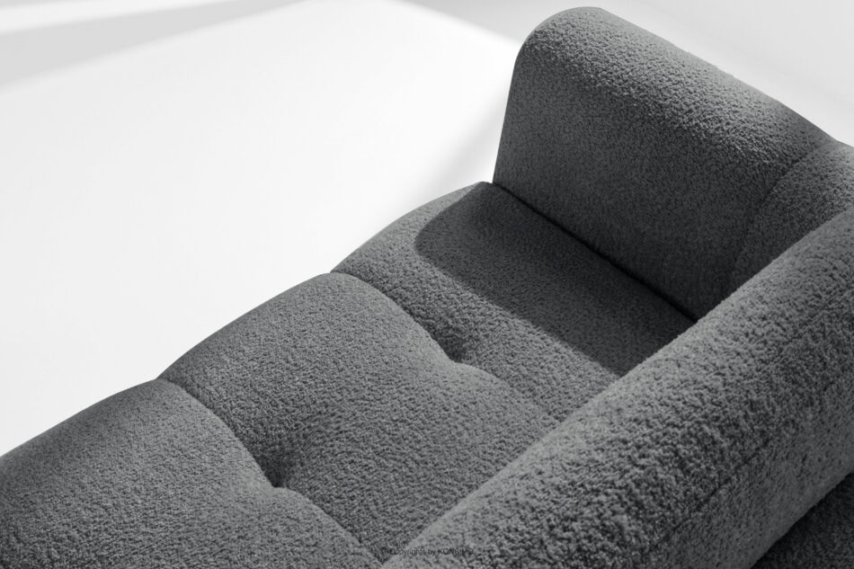 RAVIA Narożnik z pikowaniem w stylu japandi boucle lewy ciemny szary ciemny szary - zdjęcie 9