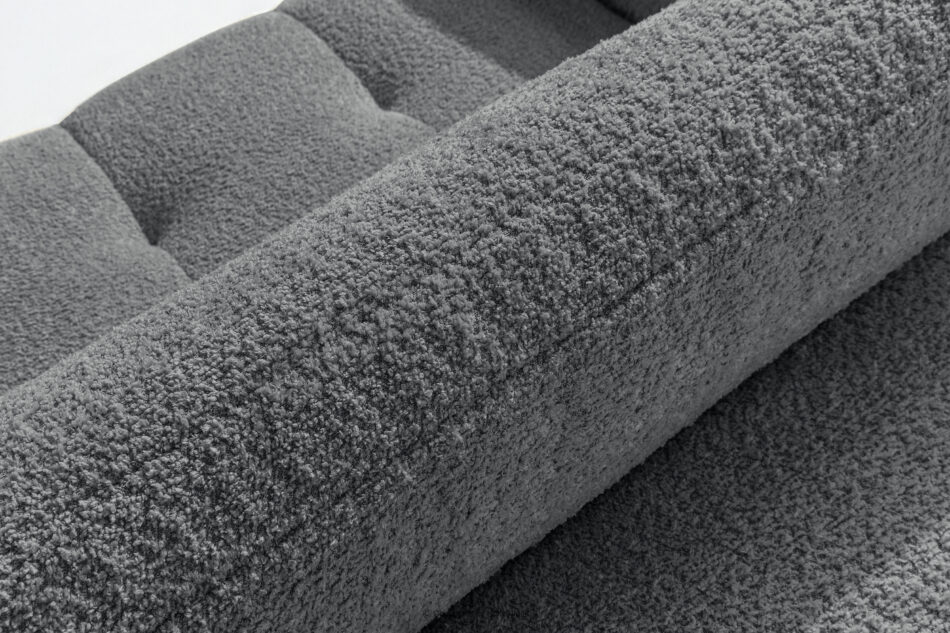 RAVIA Narożnik z pikowaniem w stylu japandi boucle lewy ciemny szary ciemny szary - zdjęcie 11
