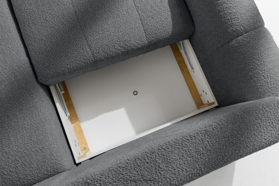 RAVIA Narożnik z pikowaniem w stylu japandi boucle lewy ciemny szary ciemny szary - zdjęcie 13