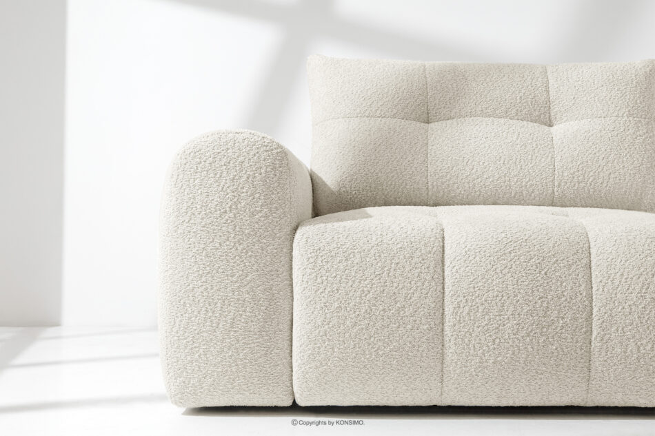 RAVIA Narożnik z pikowaniem w stylu japandi boucle prawy biały biały - zdjęcie 8