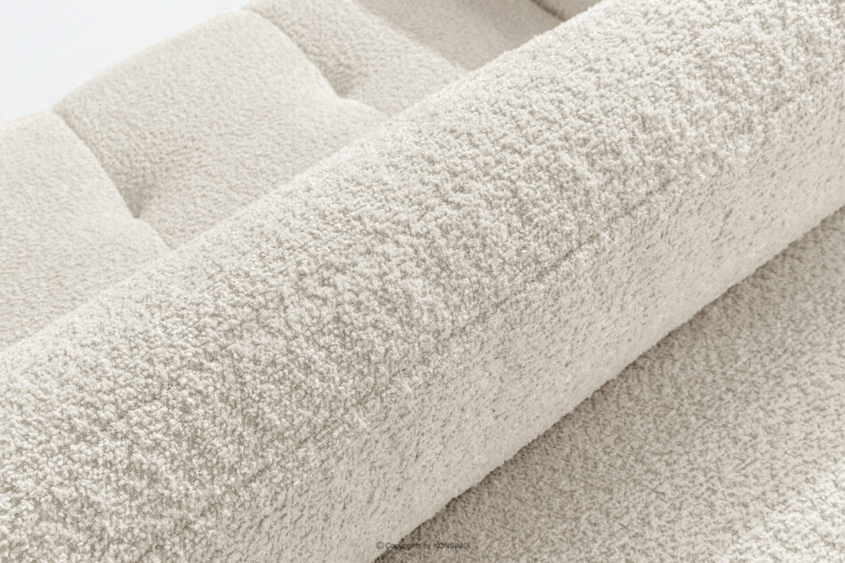 RAVIA Narożnik z pikowaniem w stylu japandi boucle prawy biały biały - zdjęcie 11