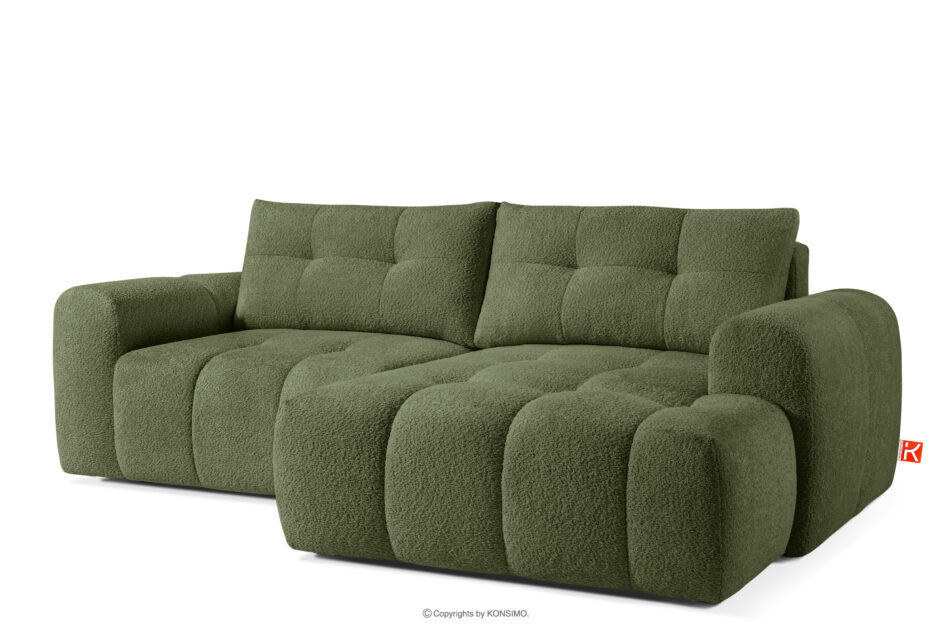 RAVIA Narożnik z pikowaniem w stylu japandi boucle prawy oliwkowy oliwkowy - zdjęcie 2