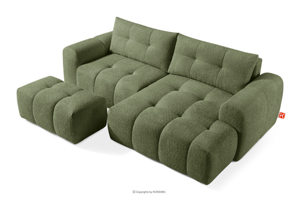 RAVIA Narożnik z pikowaniem w stylu japandi boucle prawy oliwkowy oliwkowy - zdjęcie 6