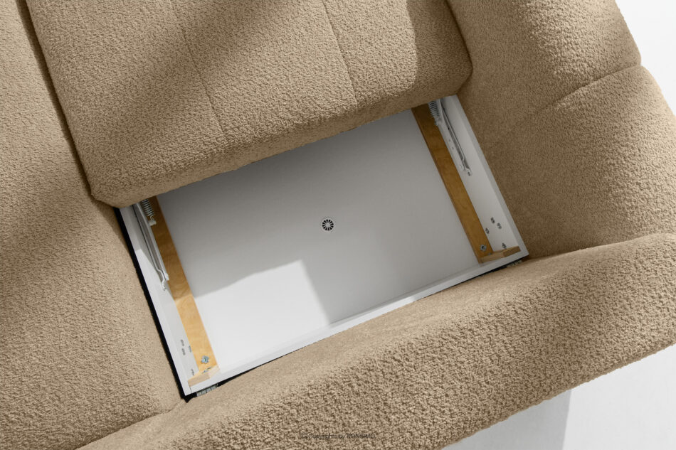 RAVIA Narożnik z pikowaniem w stylu japandi boucle prawy beżowy beżowy - zdjęcie 12