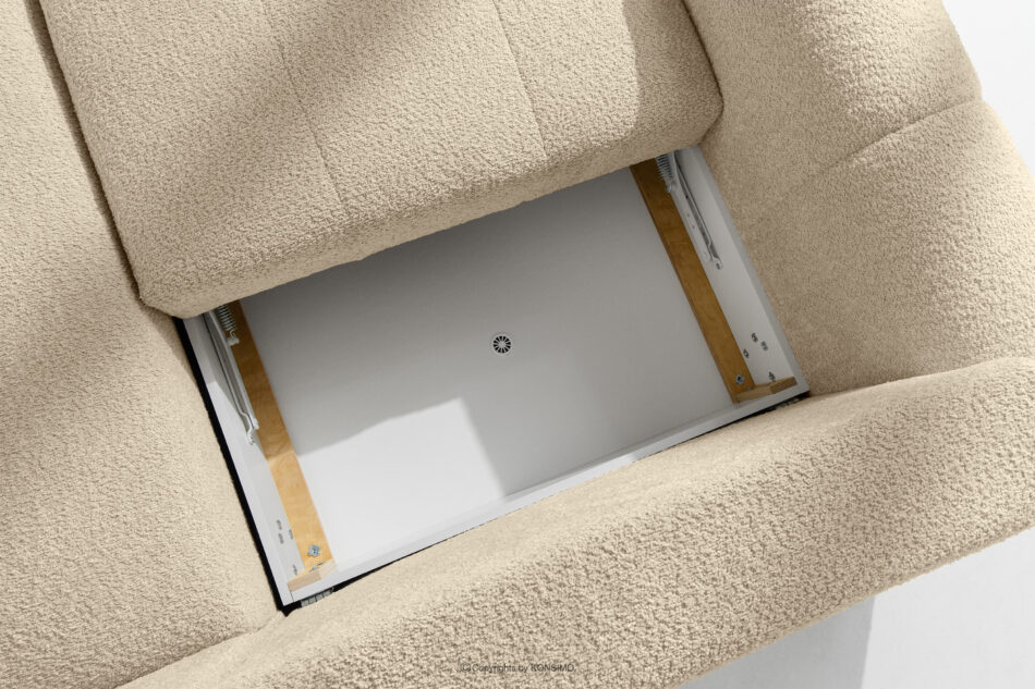 RAVIA Narożnik z pikowaniem w stylu japandi boucle prawy jasny beżowy jasny beżowy - zdjęcie 13