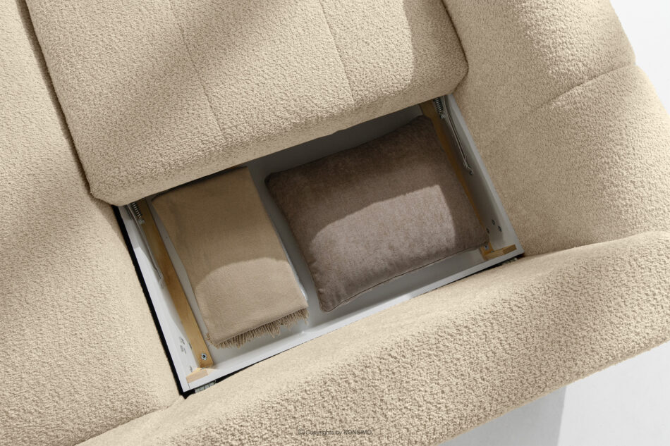 RAVIA Narożnik z pikowaniem w stylu japandi boucle prawy jasny beżowy jasny beżowy - zdjęcie 14