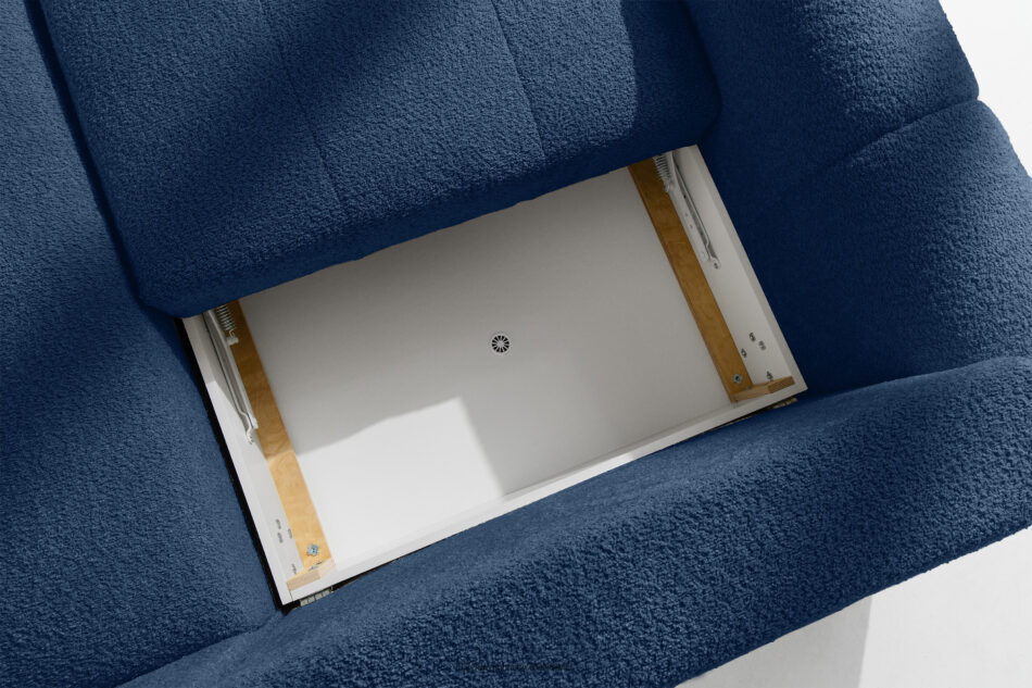 RAVIA Narożnik z pikowaniem w stylu japandi boucle prawy granatowy granatowy - zdjęcie 12