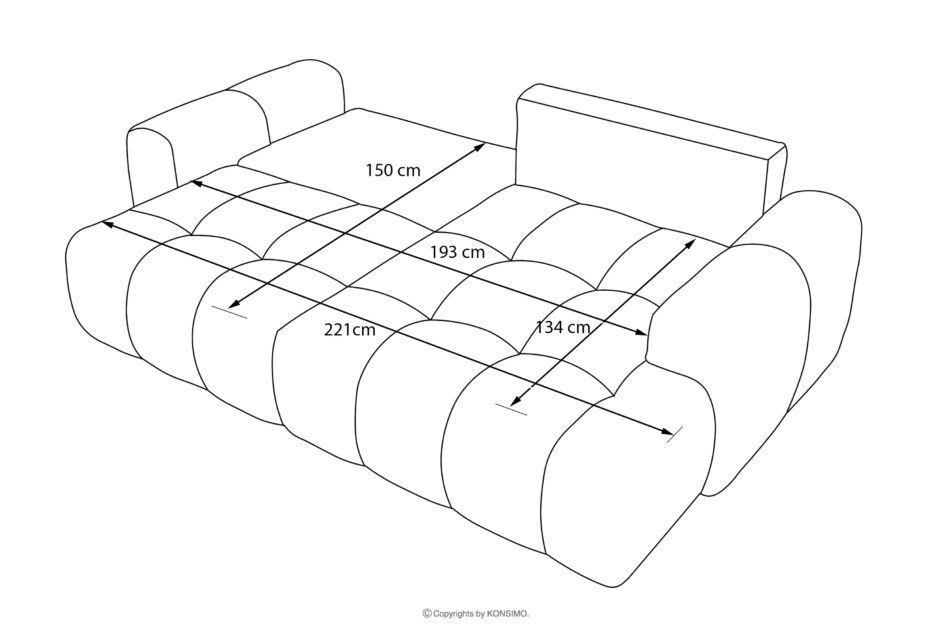 RAVIA Narożnik z pikowaniem w stylu japandi boucle lewy ciemny szary ciemny szary - zdjęcie 22