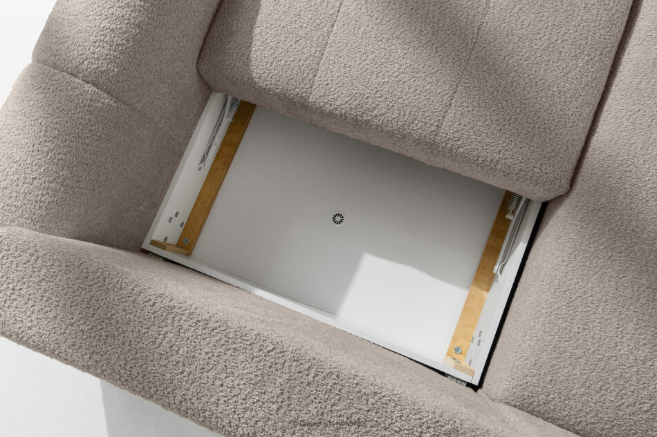 RAVIA Narożnik z pikowaniem w stylu japandi boucle lewy szary szary - zdjęcie 13