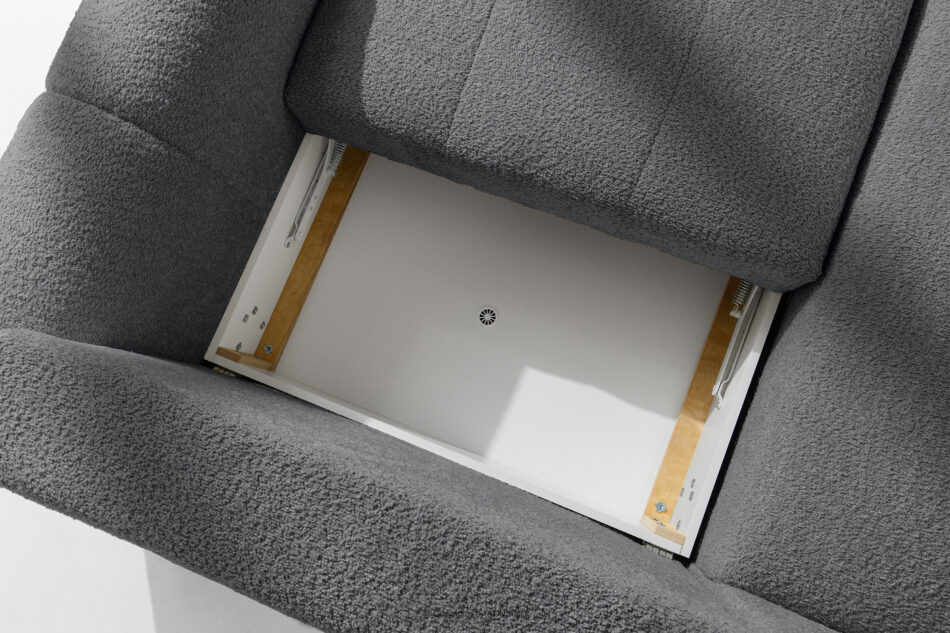 RAVIA Narożnik z pikowaniem w stylu japandi boucle lewy ciemny szary ciemny szary - zdjęcie 13