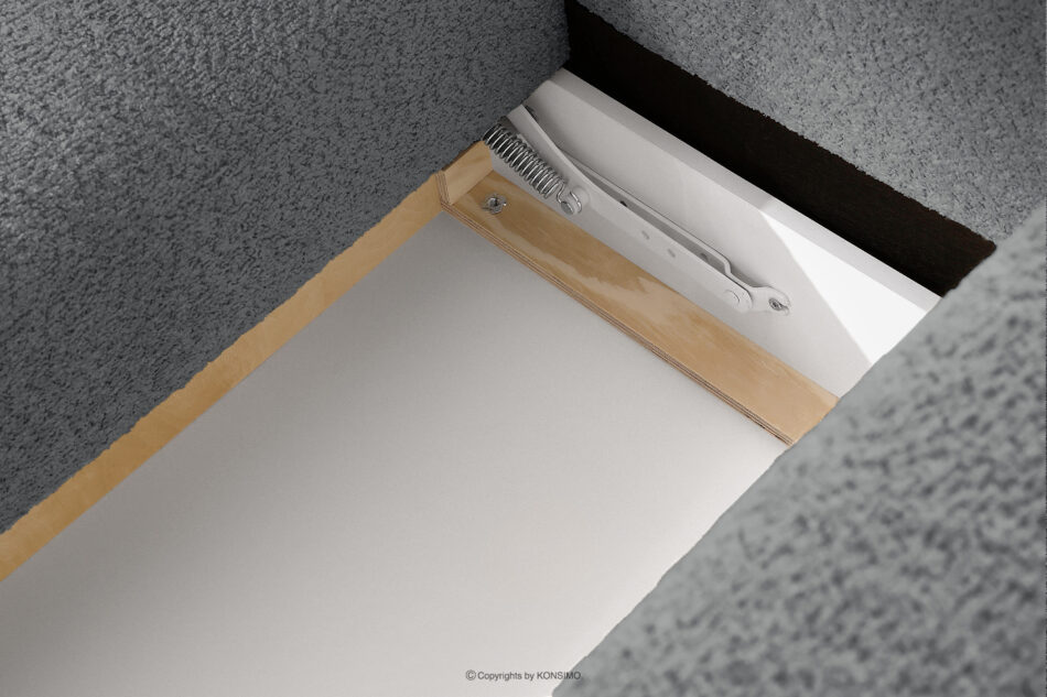 RAVIA Narożnik z pikowaniem w stylu japandi boucle lewy ciemny szary ciemny szary - zdjęcie 15