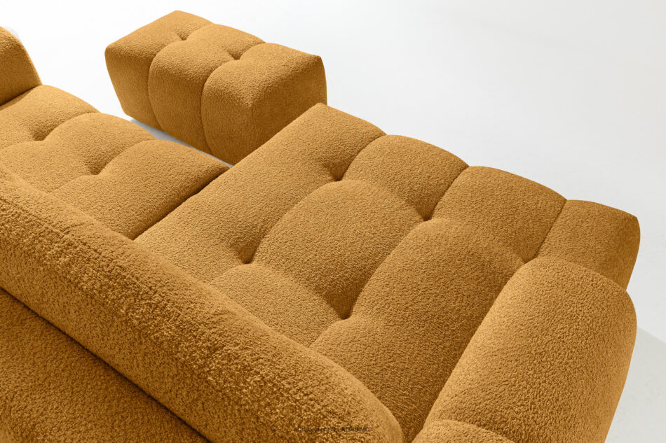 RAVIA Narożnik z pikowaniem w stylu japandi boucle lewy miodowy miodowy - zdjęcie 10