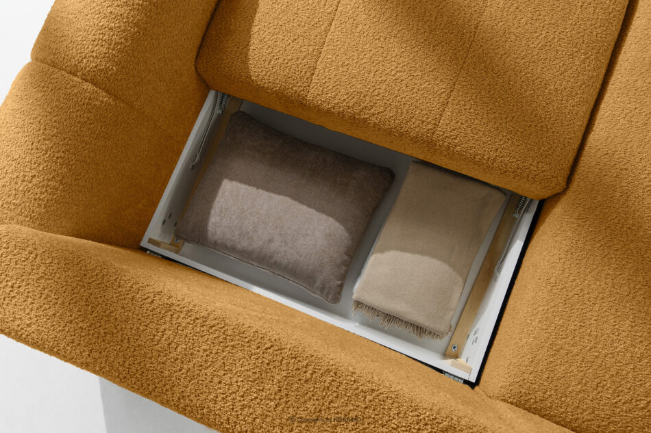 RAVIA Narożnik z pikowaniem w stylu japandi boucle lewy miodowy miodowy - zdjęcie 14