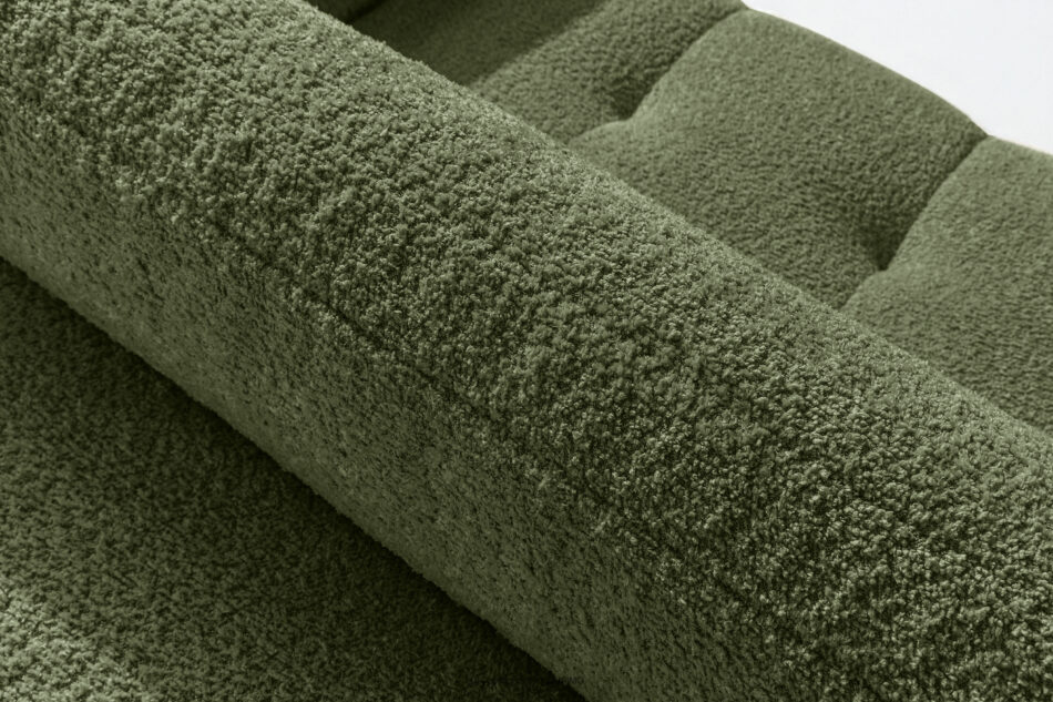 RAVIA Narożnik z pikowaniem w stylu japandi boucle lewy oliwkowy oliwkowy - zdjęcie 11