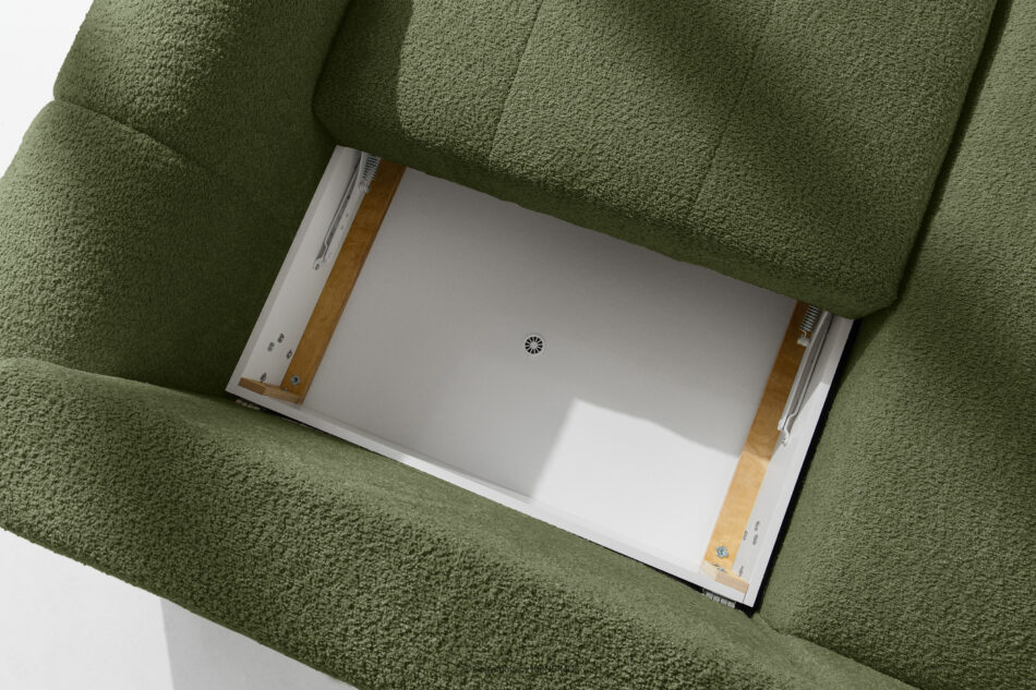 RAVIA Narożnik z pikowaniem w stylu japandi boucle lewy oliwkowy oliwkowy - zdjęcie 13