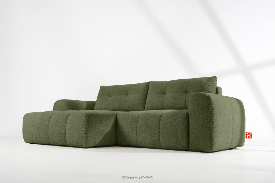 RAVIA Narożnik z pikowaniem w stylu japandi boucle lewy oliwkowy oliwkowy - zdjęcie 18