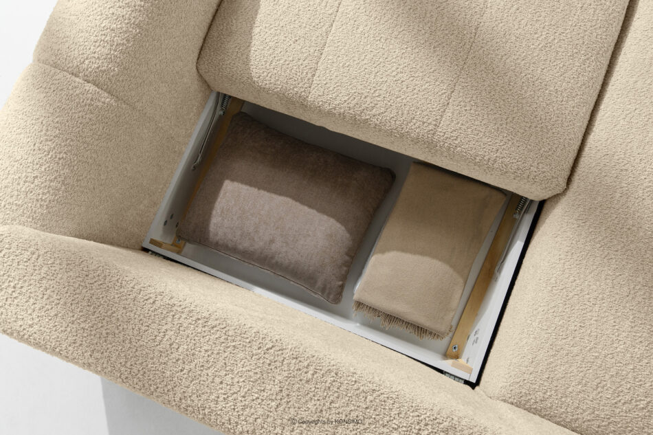 RAVIA Narożnik z pikowaniem w stylu japandi boucle lewy jasny beżowy jasny beżowy - zdjęcie 14