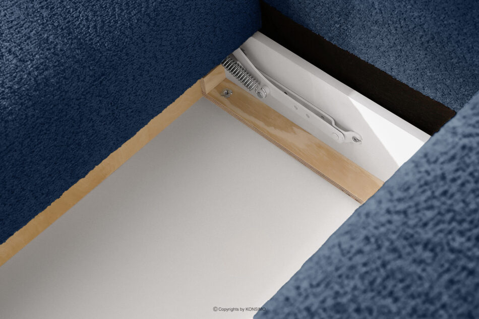 RAVIA Narożnik z pikowaniem w stylu japandi boucle lewy granatowy granatowy - zdjęcie 15