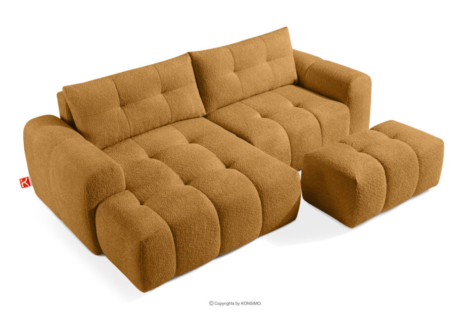 RAVIA Zestaw wypoczynkowy do salonu w stylu japandi boucle miodowy miodowy - zdjęcie 2