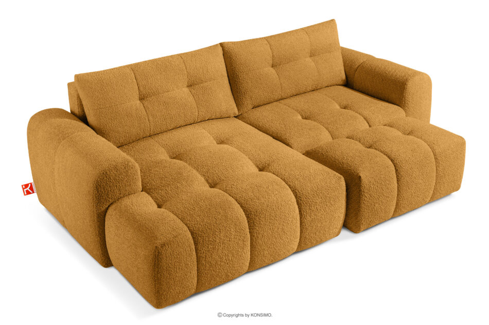 RAVIA Zestaw wypoczynkowy do salonu w stylu japandi boucle miodowy miodowy - zdjęcie 3