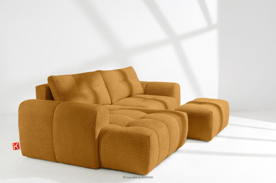 RAVIA Zestaw wypoczynkowy do salonu w stylu japandi boucle miodowy miodowy - zdjęcie 20